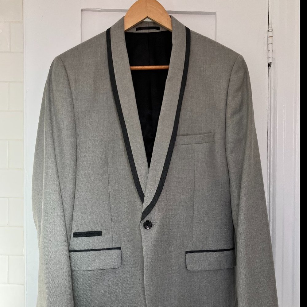 Men's TOPMAN Dinner Jacket / Tuxedo Jacket, Grey 40R
